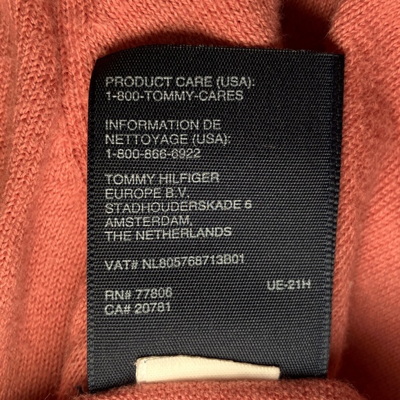 Tommy Hilfiger Pink Sweater With White Mock Button Up/Lightweight - Picture 5 of 5